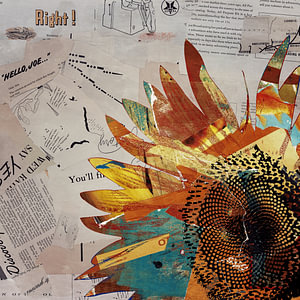 Surreale Sonnenblumen-Collage