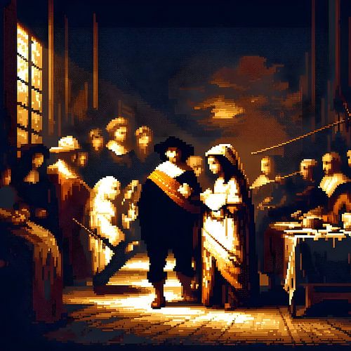 Pixelart Schilderij Oude Meesters