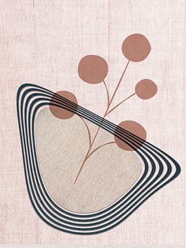 Japandi / Wabi Sabi collage kunst: Organische vormen van Studio Pieternel