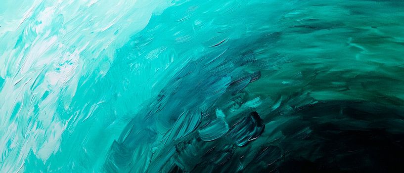 Wave pattern in turquoise - Abstract by Poster Art Shop