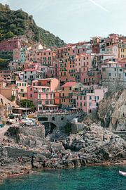 Cinque Terre Manarola | Photo Print Italy | Europe colourful travel photography by HelloHappylife