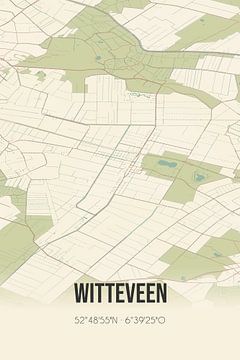 Vintage landkaart van Witteveen (Drenthe) van Rezona