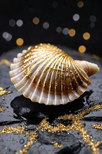 Schelp met gouden accenten