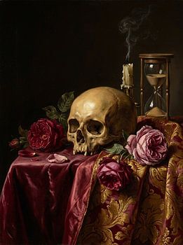 Vanitas — Skull Among Roses