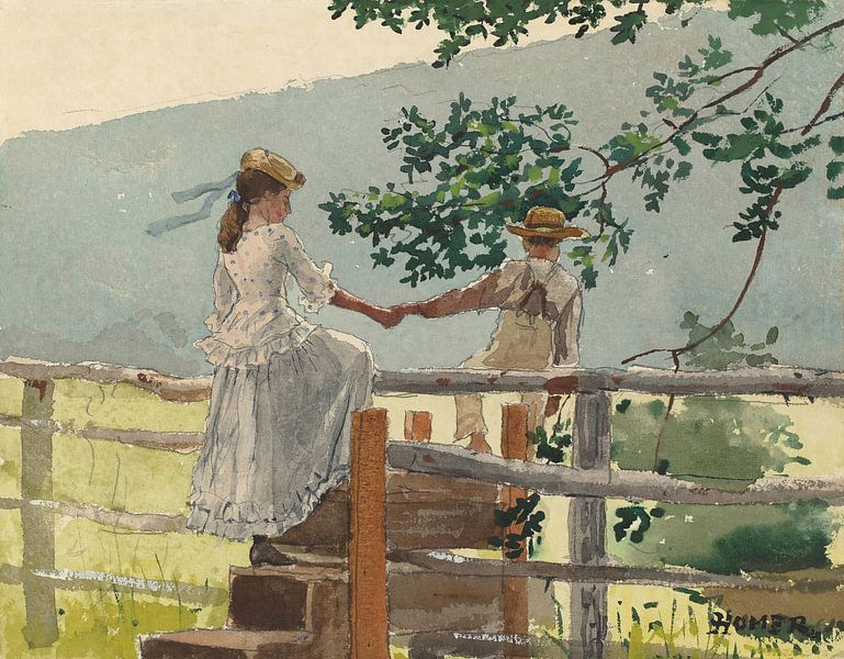 On the Stile, Winslow Homer by Masterful Masters