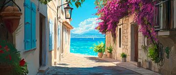 Coastal road with splendid flowers - idyll by Poster Art Shop