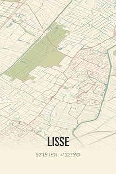Vieille carte de Lisse (Hollande méridionale) sur Rezona