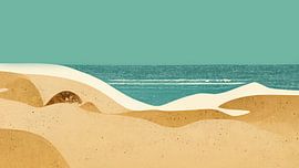 Strand in retro stijl van Bert Nijholt