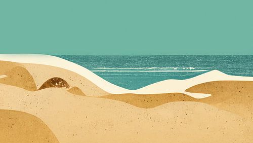 Strand in retro stijl