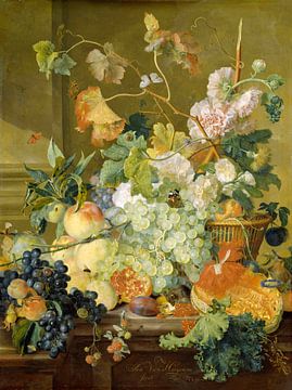 Still life with fruit and flowers, Jan van Huijsum