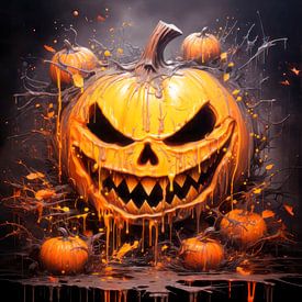 HALLOWEEN ART Evil pumpkin by Melanie Viola