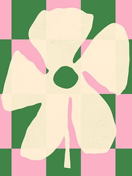 Abstracte Vormen Bloem Ruitjesprint van The Printable Studio