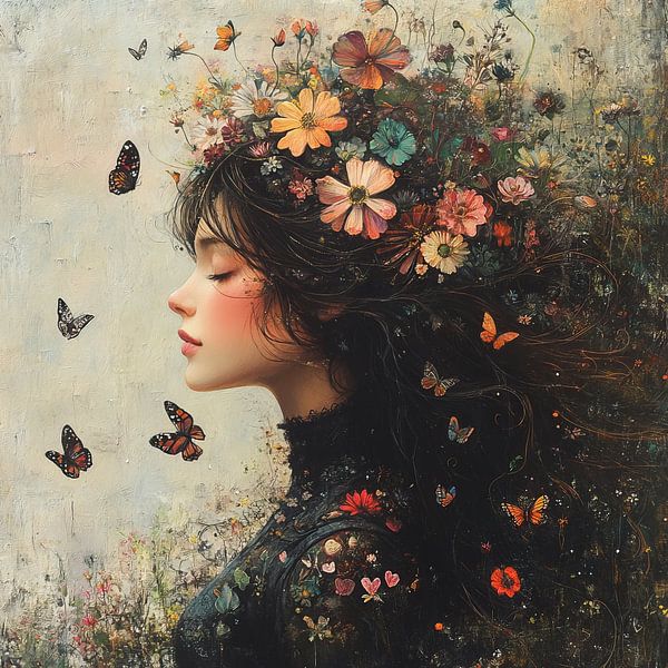 Butterfly Woman by Eye catching paintings