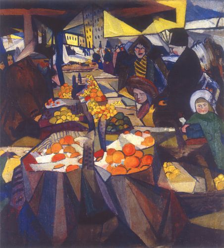 Alexander Bogomazov - Sennoymarkt, Kiev (1914)