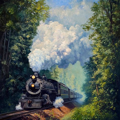 Voyage en locomotive à vapeur à travers la forêt
