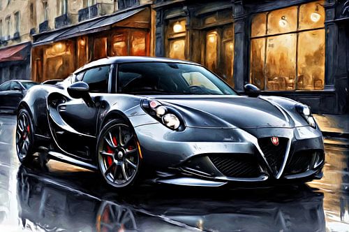 Alfa Romeo 4C in zilvergrijs