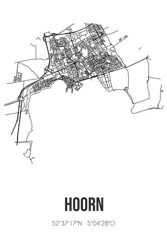 Hoorn (Noord-Holland) | Landkaart | Zwart-wit