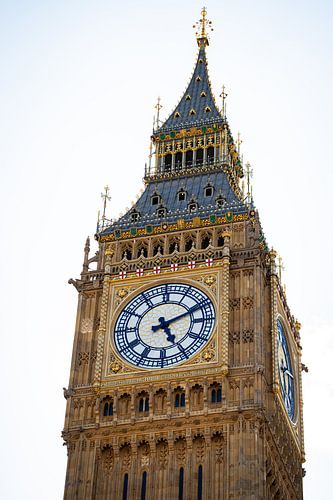 Klokkentoren Elizabeth Tower (Big Ben) close-up, Londen, Engeland