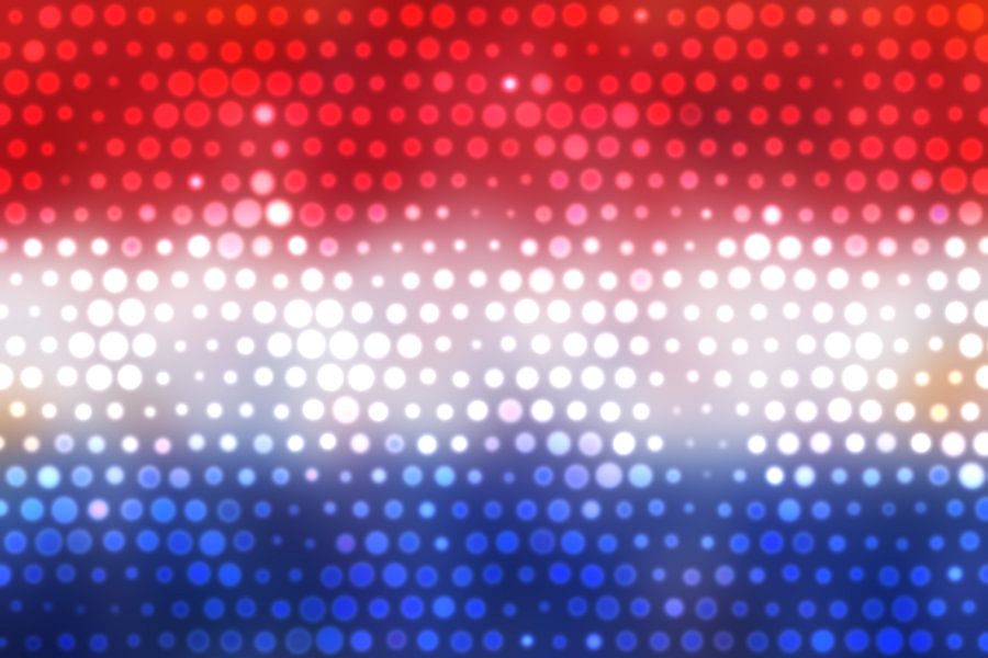 A glowing Dutch flag