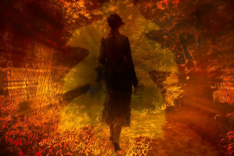 Walking in the golden autumn by Helga Blanke