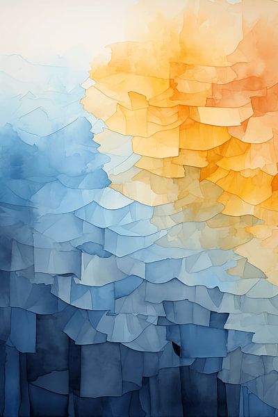 Bleu et jaune entrelacés par Evan's Art