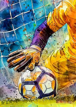 Torwart Fußball Aquarell Sport Kunst #Fußball