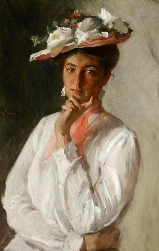 Vrouw in het wit, William Merritt Chase