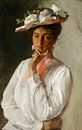 Vrouw in het wit, William Merritt Chase van Meesterlijcke Meesters thumbnail