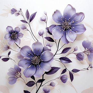 Fleur - Belle violette sur New Future Art Gallery