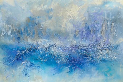 Abstract Zee Schilderij - Mysterieuze Blauwe Kunst