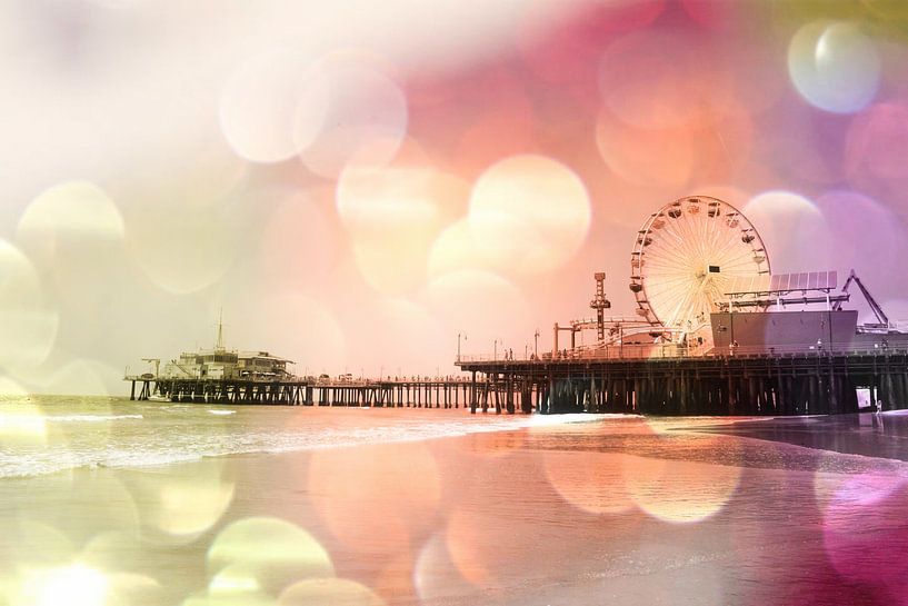 Sprankelend roze Santa Monica Pier van Christine aka stine1