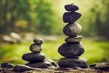 Zen- Balance Steine Hintergrund Illustration von Animaflora PicsStock