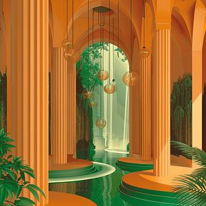 Whispers of Melancholy: Spring's Embrace in Art Deco