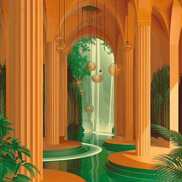Whispers of Melancholy: Spring's Embrace in Art Deco by Karina Brouwer