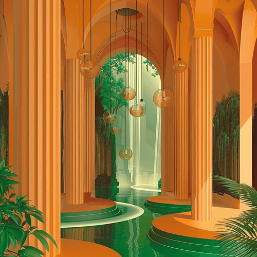 Whispers of Melancholy: Spring's Embrace in Art Deco