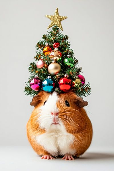 Christmas guinea pigs by Poster Art Shop