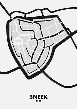 City map Sneek 1588 by STADSKAART