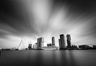 Zwart-wit Rotterdam skyline van Jeroen Mikkers thumbnail