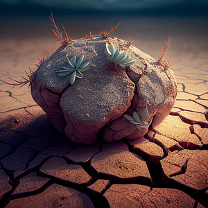 trockene rissige Erde Klimawandel Illustration
