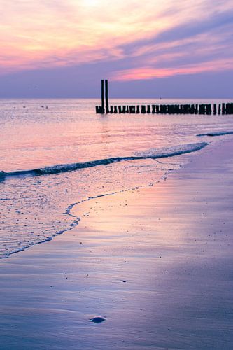 Sonnenuntergang Strand Dishoek bunt