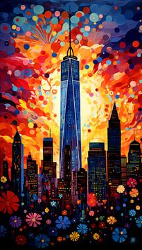 Freedom Tower in Manhatten New York, Verenigde Staten van Vlindertuin Art