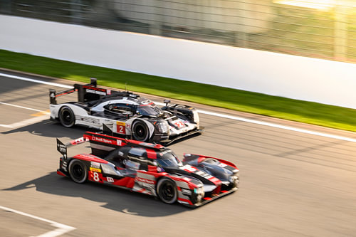 Audi R18 e-tron quattro en Porsche 919 Hybrid race auto's