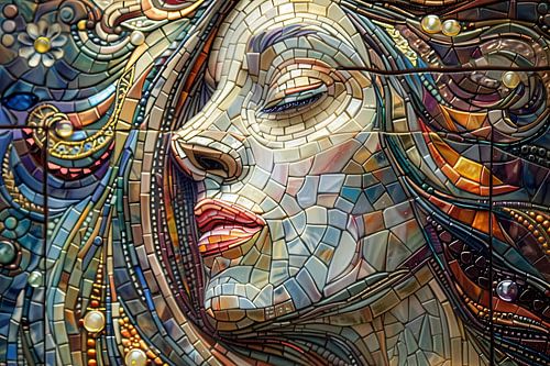 vrouw in mozaiek stijl