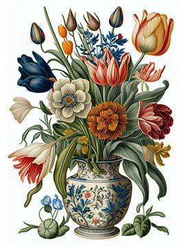Klassiek boeket in Nederlandse traditie bloemen 3 van Ariadna de Raadt-Goldberg