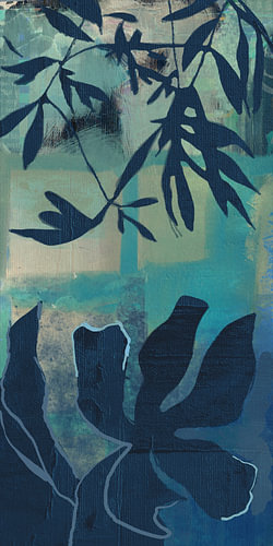 Botanisch Silhouet in Blauw | Mixed Media