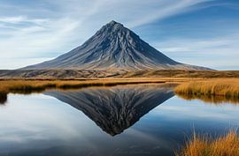 Panorama de montagne avec reflet