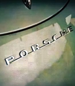 Porsche 356 silberner Schriftzug