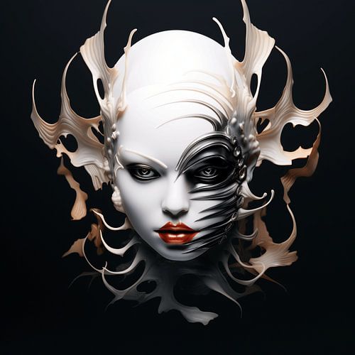 Technological Serenity in a woman's face