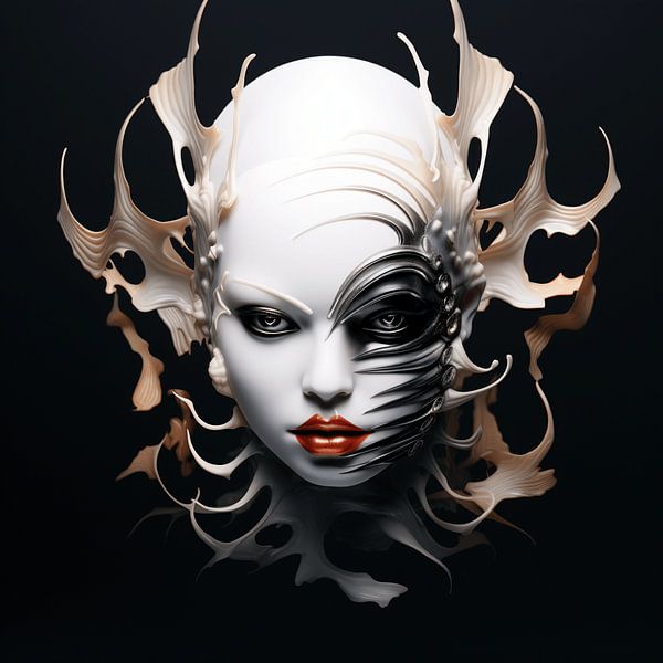 Sérénité technologique dans le visage d'une femme par Karina Brouwer