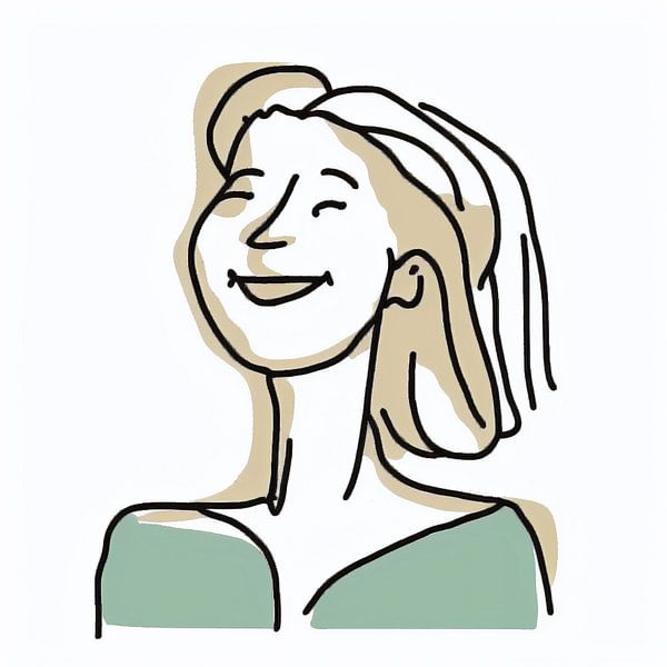 Femme souriante et joyeuse par Digital Art Nederland